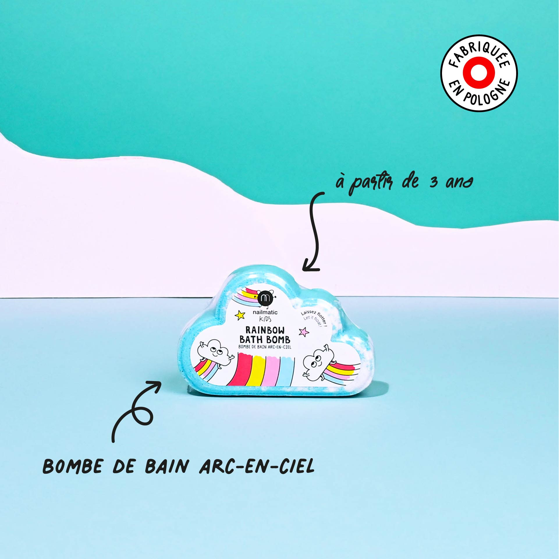 Bombe de bain enfant arc-en-ciel Magic Box Nuage