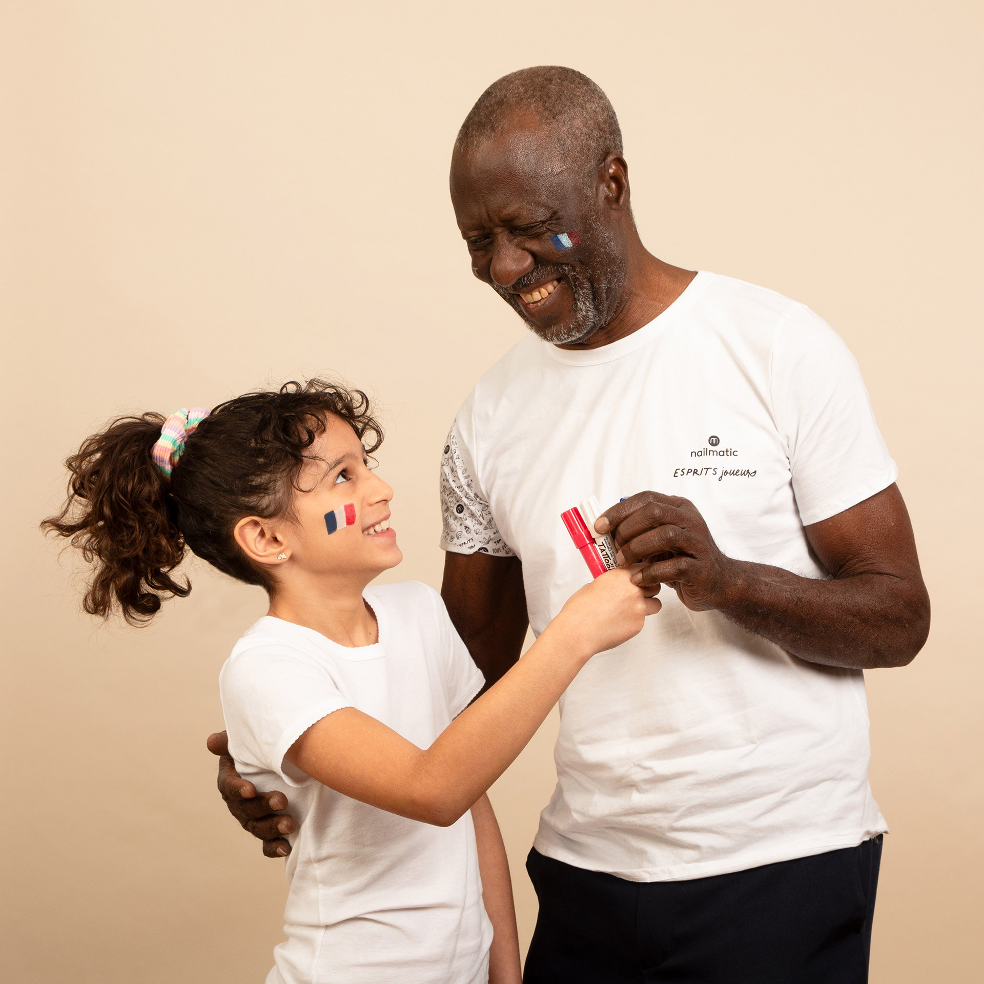 Maquillage Drapeau france enfant et homme avec kit supporter france