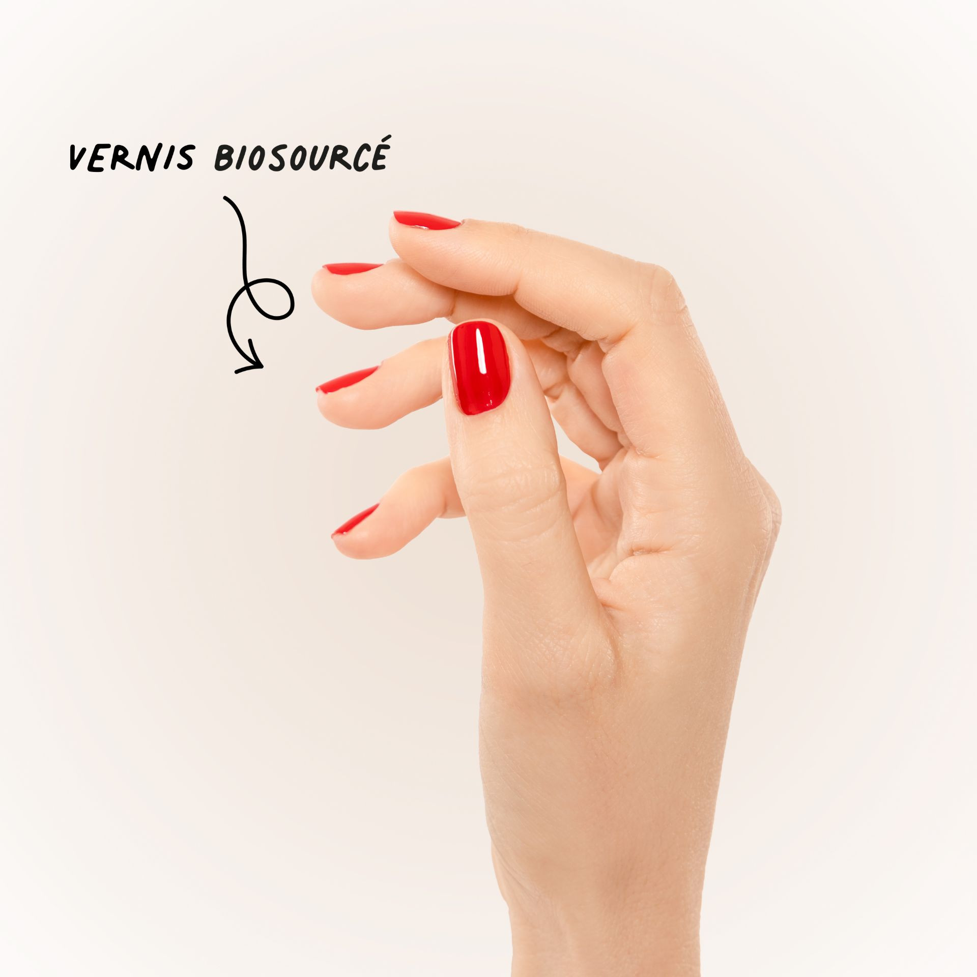 Manucure rouge avec Vernis rouge pur Dita