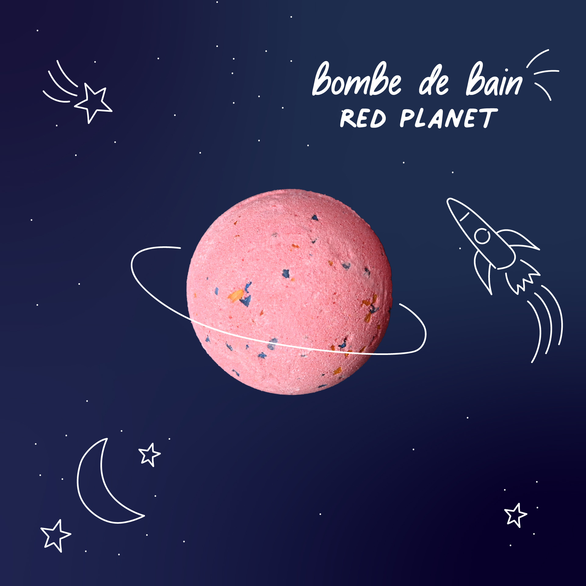 Boule de bain enfant naturelle couleur rouge Red Planet