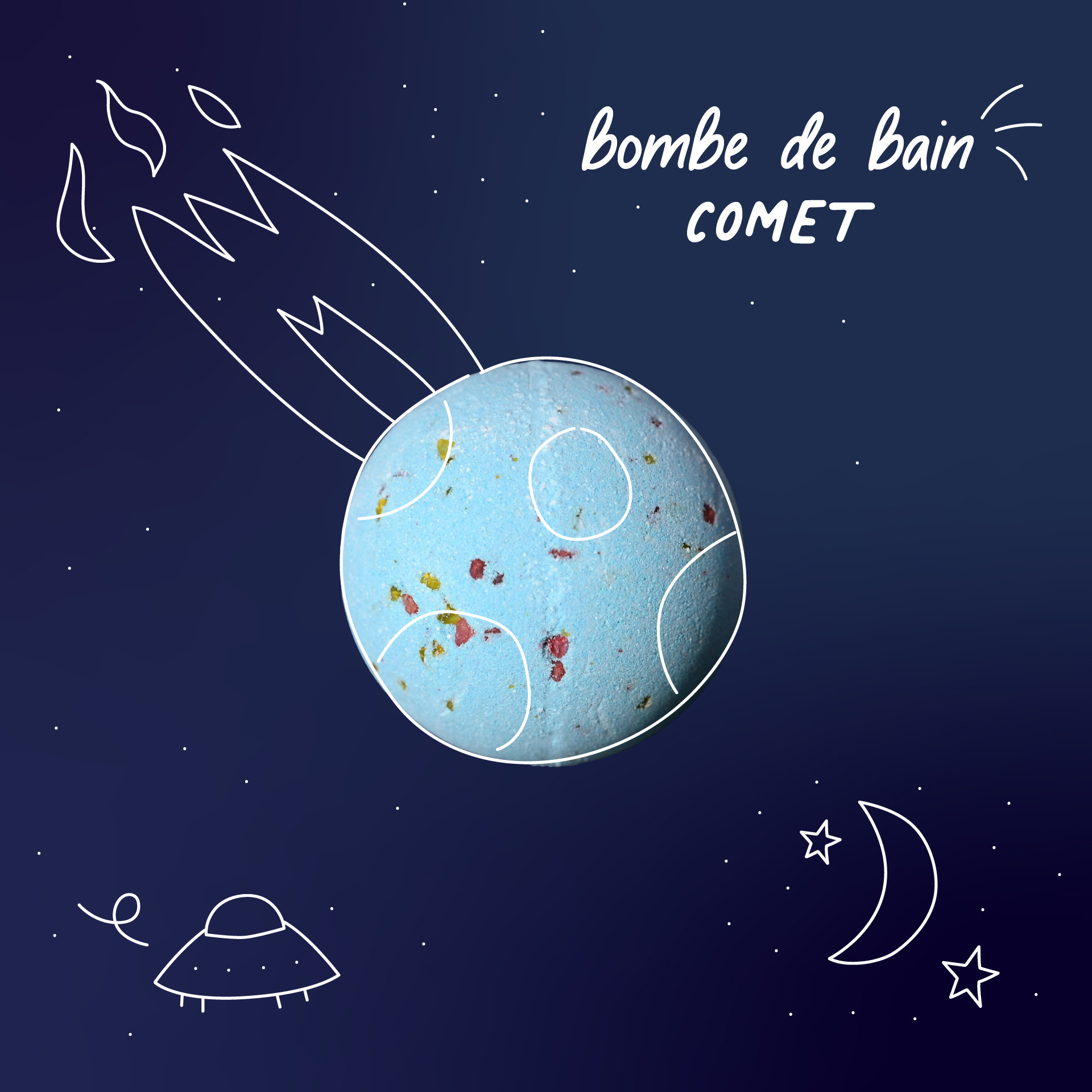 Bombe de bain coloré pour enfant Comet