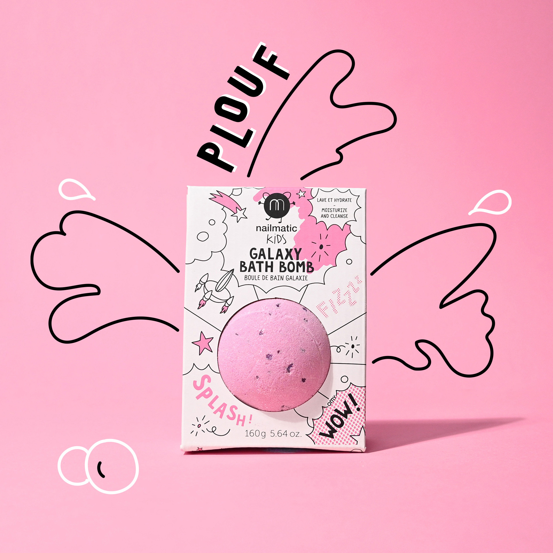 Boule de bain enfant rose cosmic