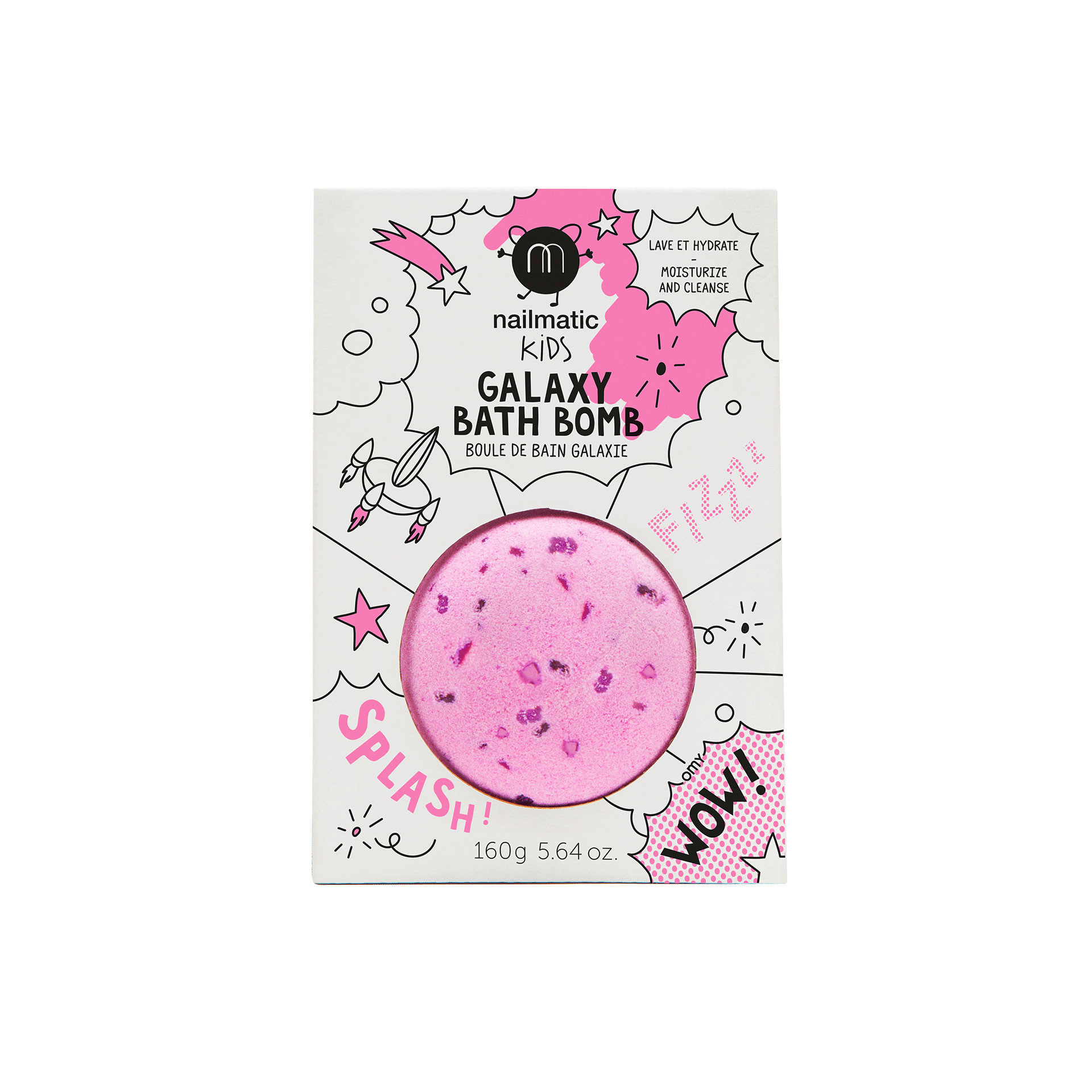 boule de bain cosmic bombe de bain rose effervescentes enfant avec packaging