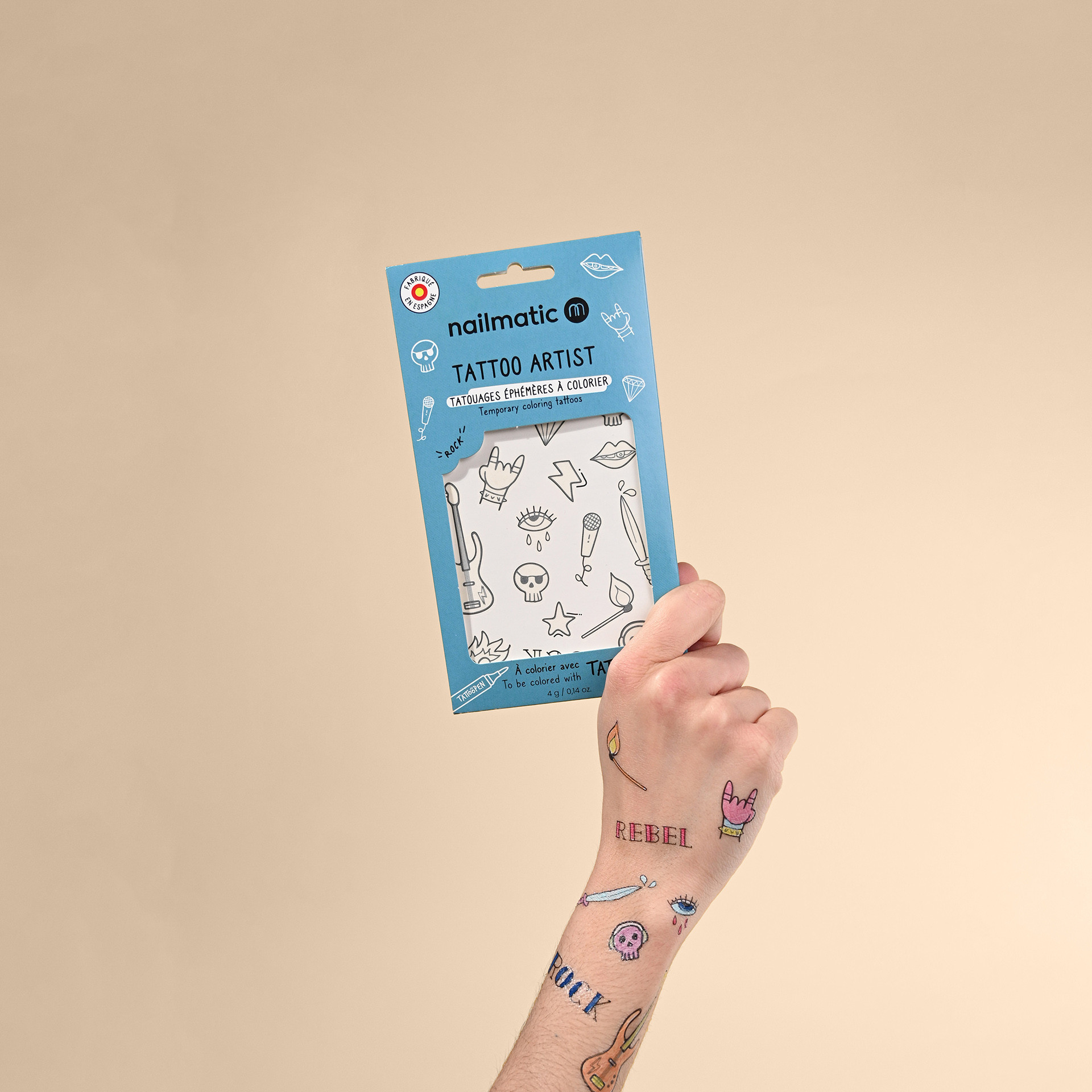 Coloring Temporary Tattoos - Rock