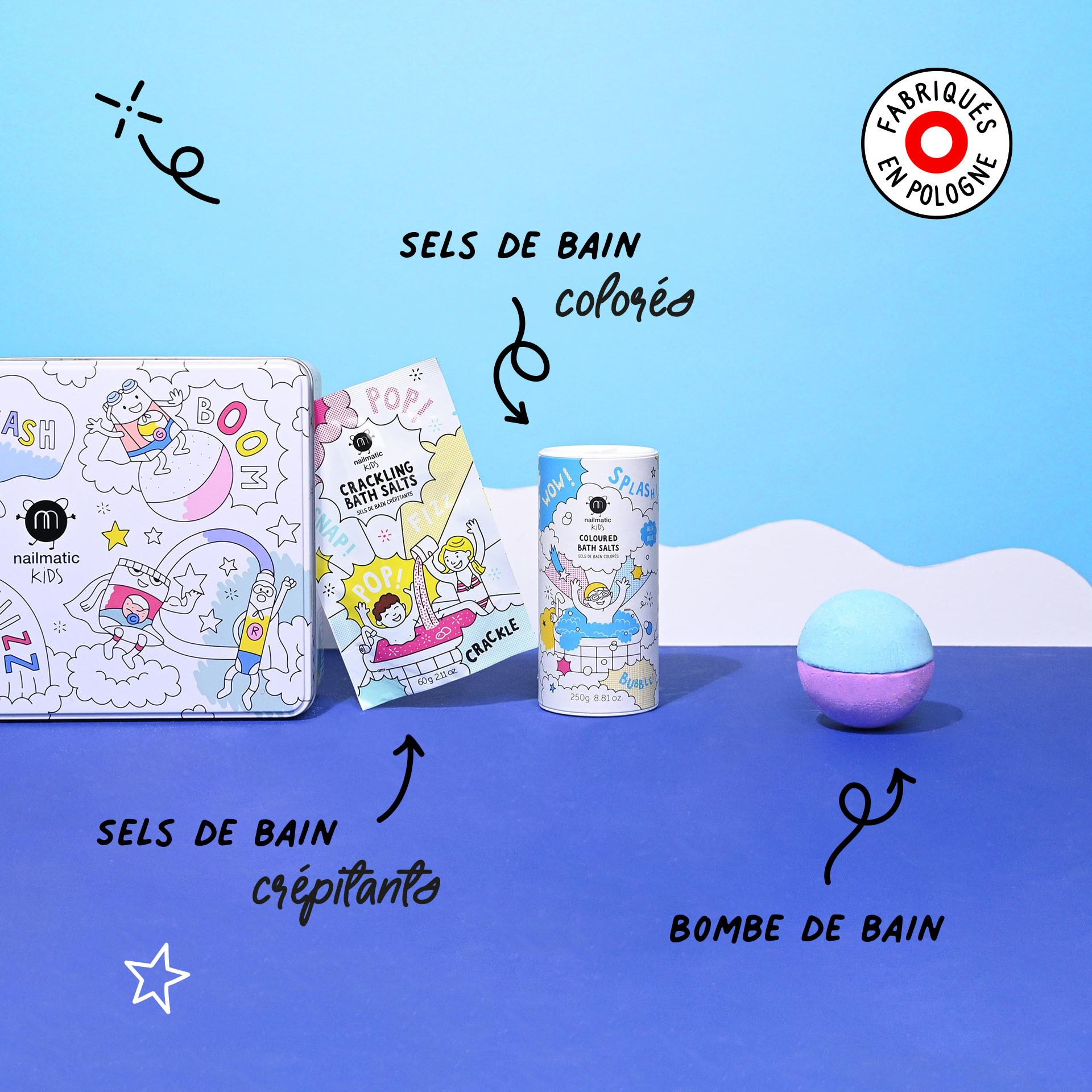 Coffret de bain Enfant Bath Box Bubble avec sels de bain colorés et boules de bain enfant