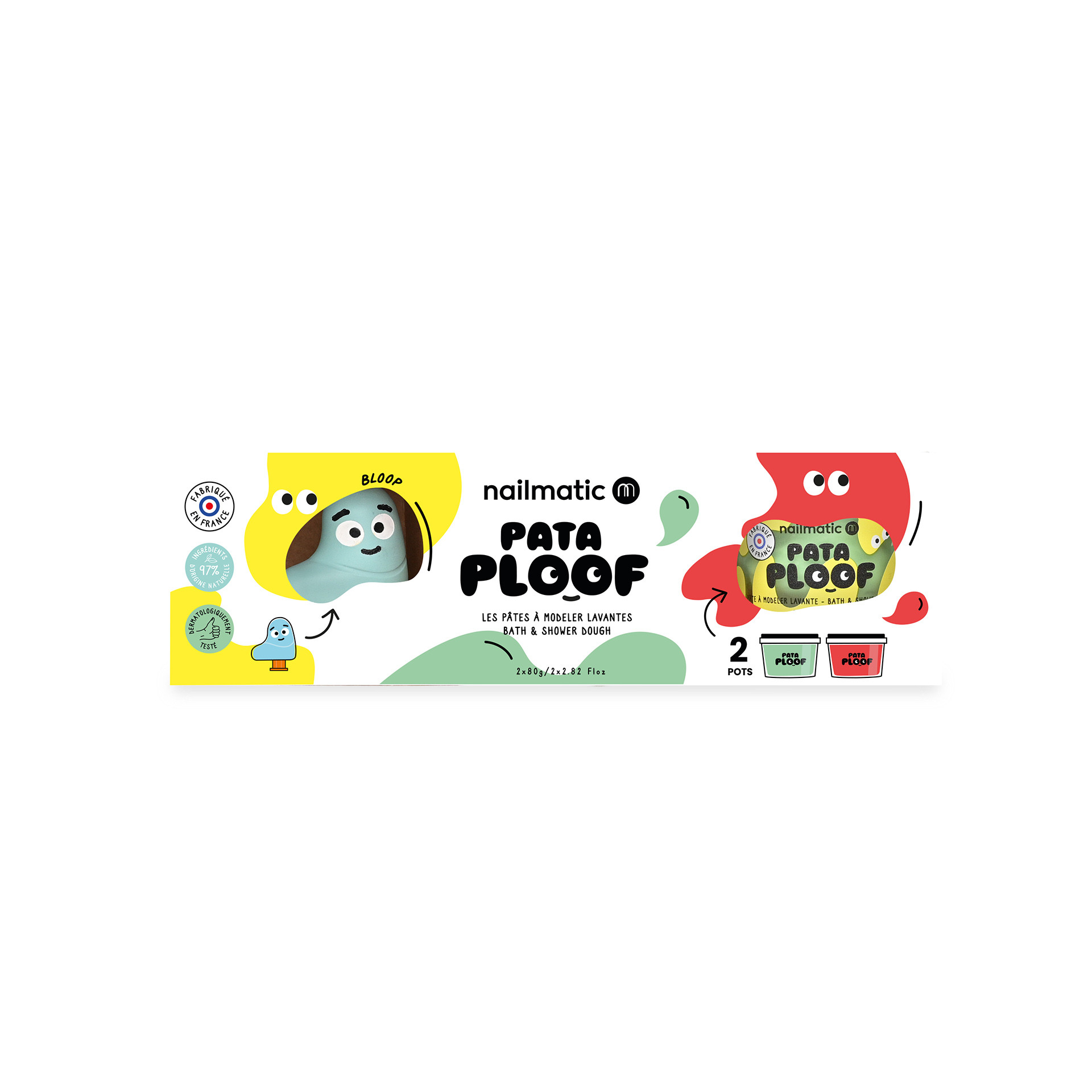 kit pate a modeler verte rouge avec copain Bloop avec packaging