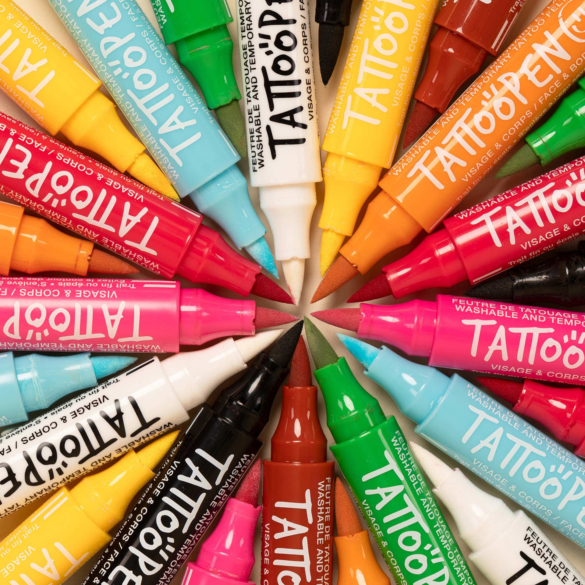 Lot de feutres Tattoopen pour dessin sur peau