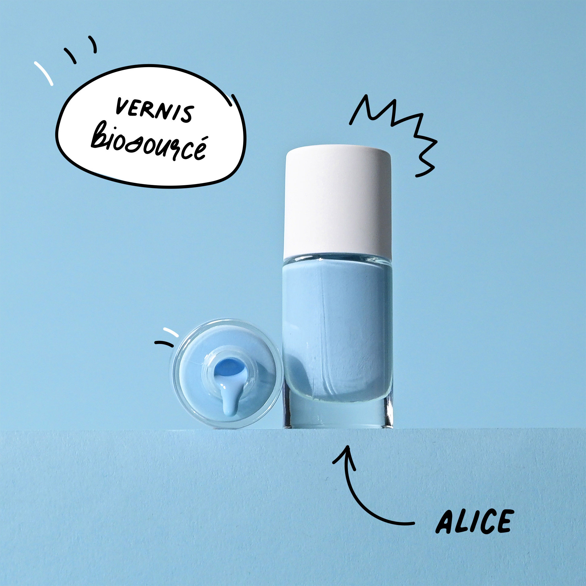 Vernis bleu pastel - Alice