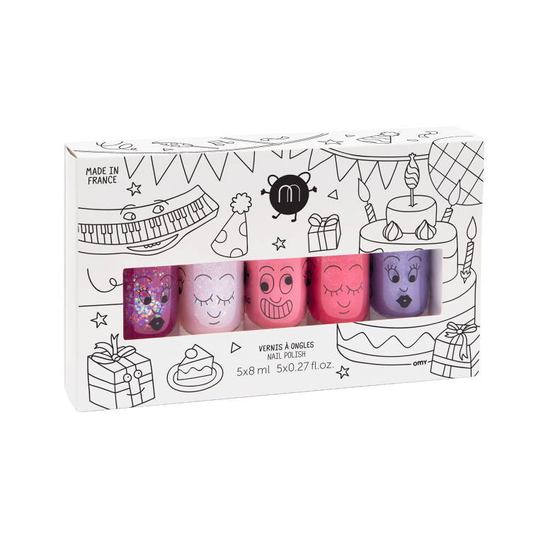 party 5 vernis rose coffret vernis à ongles sheepy polly kitty cookie piglou maquillage enfant nailmatic kids