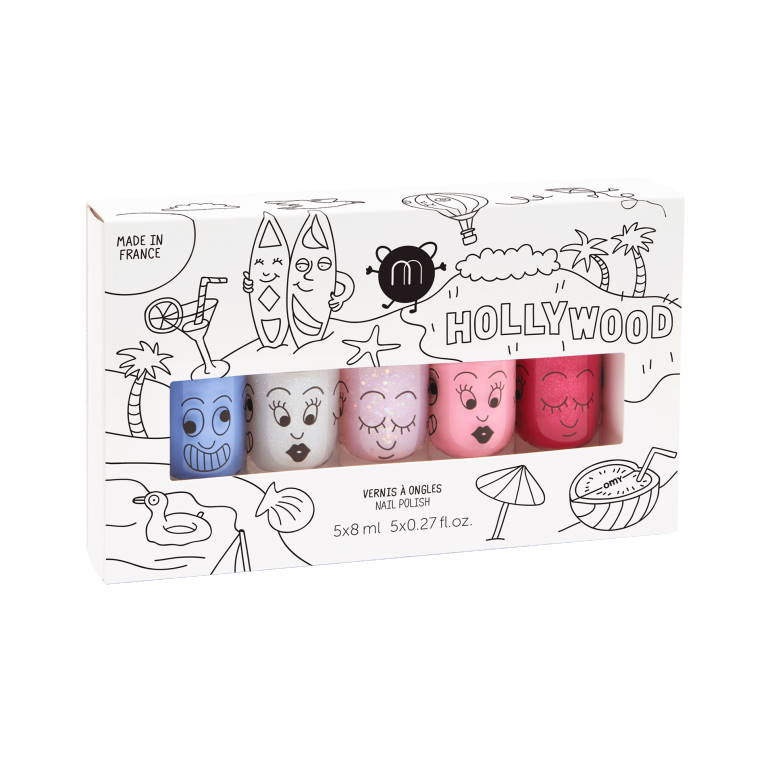 hollywood 5 vernis coffret vernis à ongles gaston super polly bella kitty maquillage enfant nailmatic kids