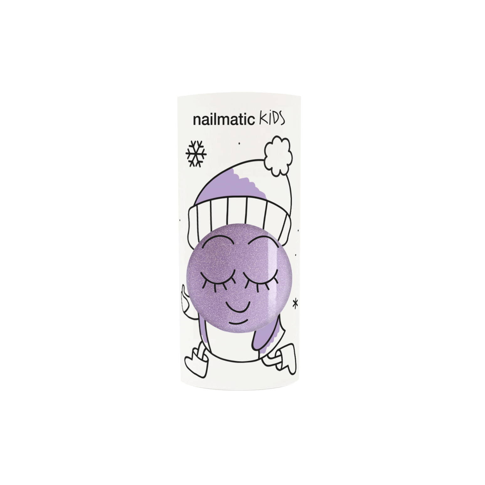 vernis enfant violet avec paillettes Piglou avec packaging nailmatic kids
