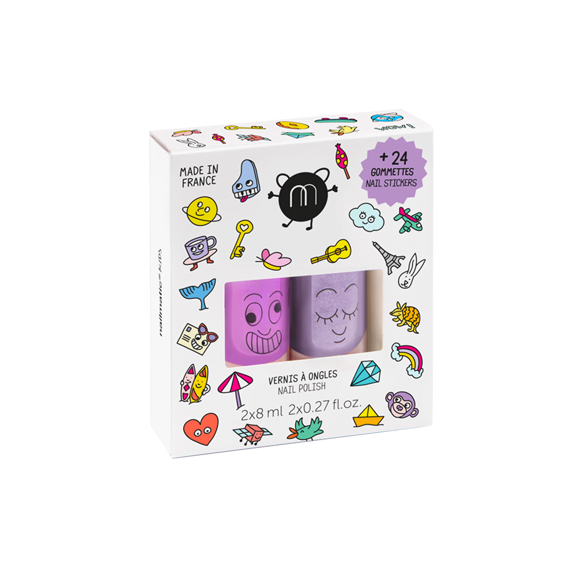 wow vernis + stikers pour ongles coffret vernis à ongles marshi piglou stickers maquillage enfant nailmatic kids