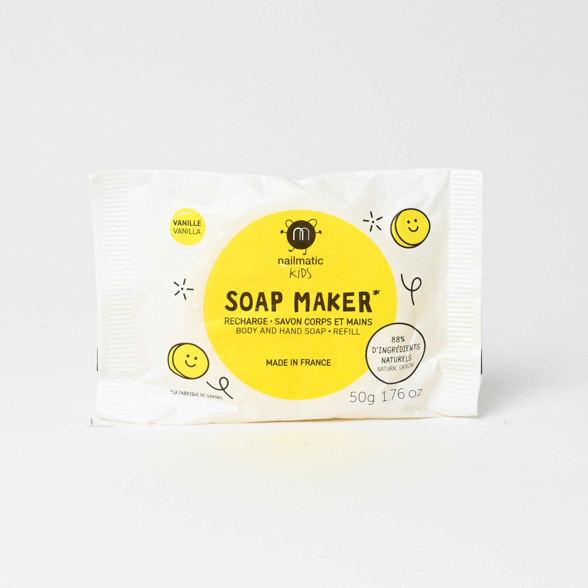 recharge savon vanille jaune pour kit fabrique de savon enfants nailmatic kids