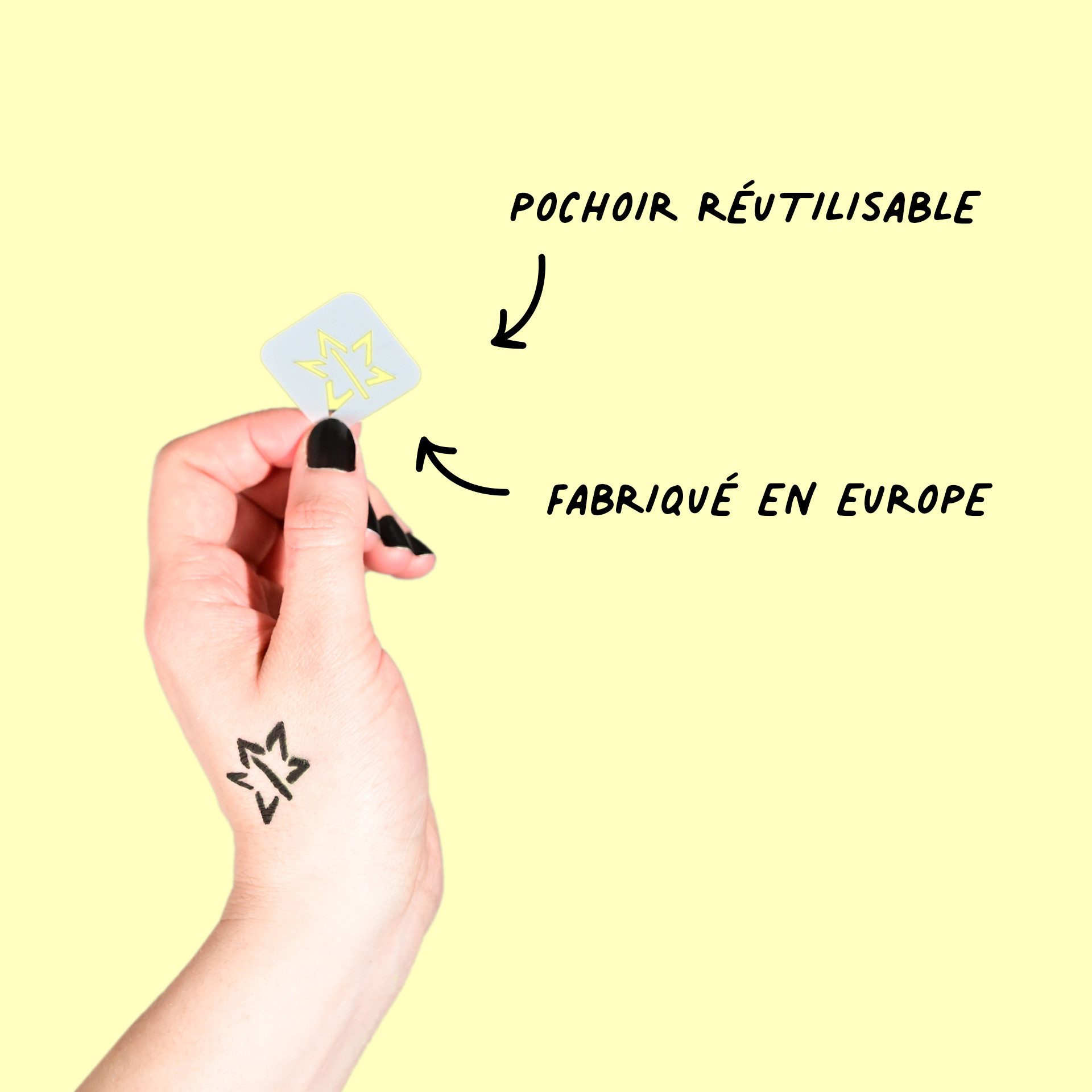 Reusable stencils made from recycled plastic tattoo pen duo set the rabbit by ami imaginaire