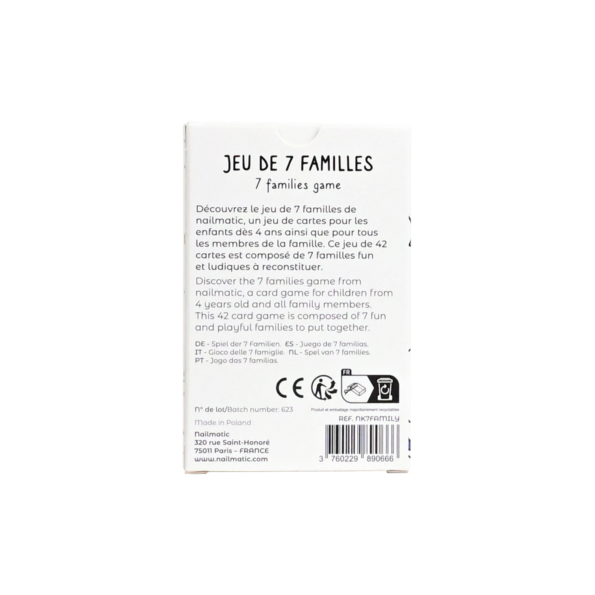 jeux de 7 familles nailmatic packaging verso