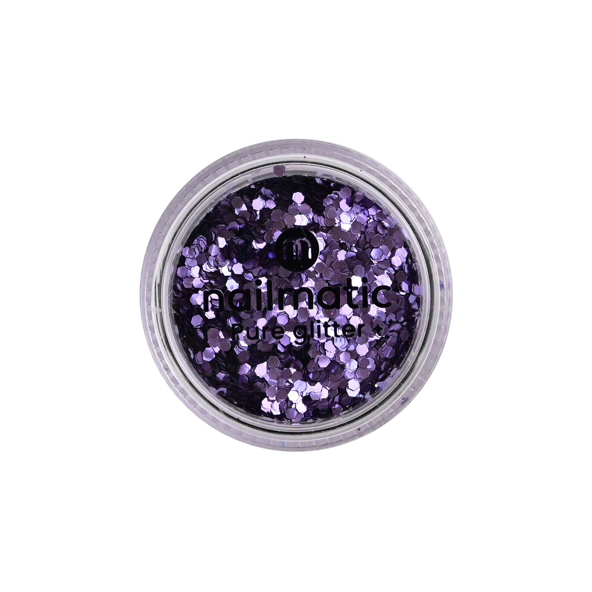 Grandes paillettes violettes biodégradables Pure Glitter avec packaging logo