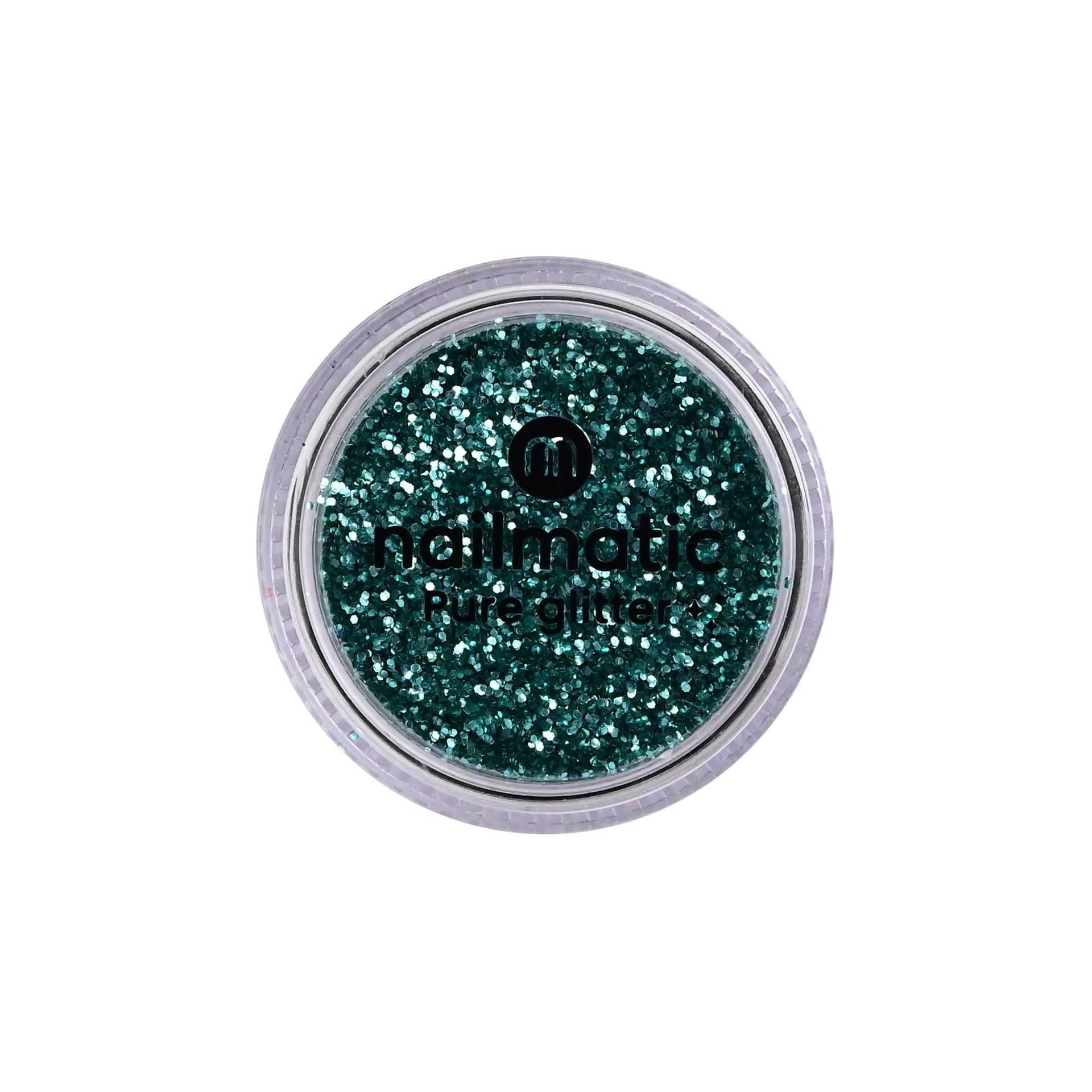 Pure Glitter Turquoise Blue Medium packaging logo