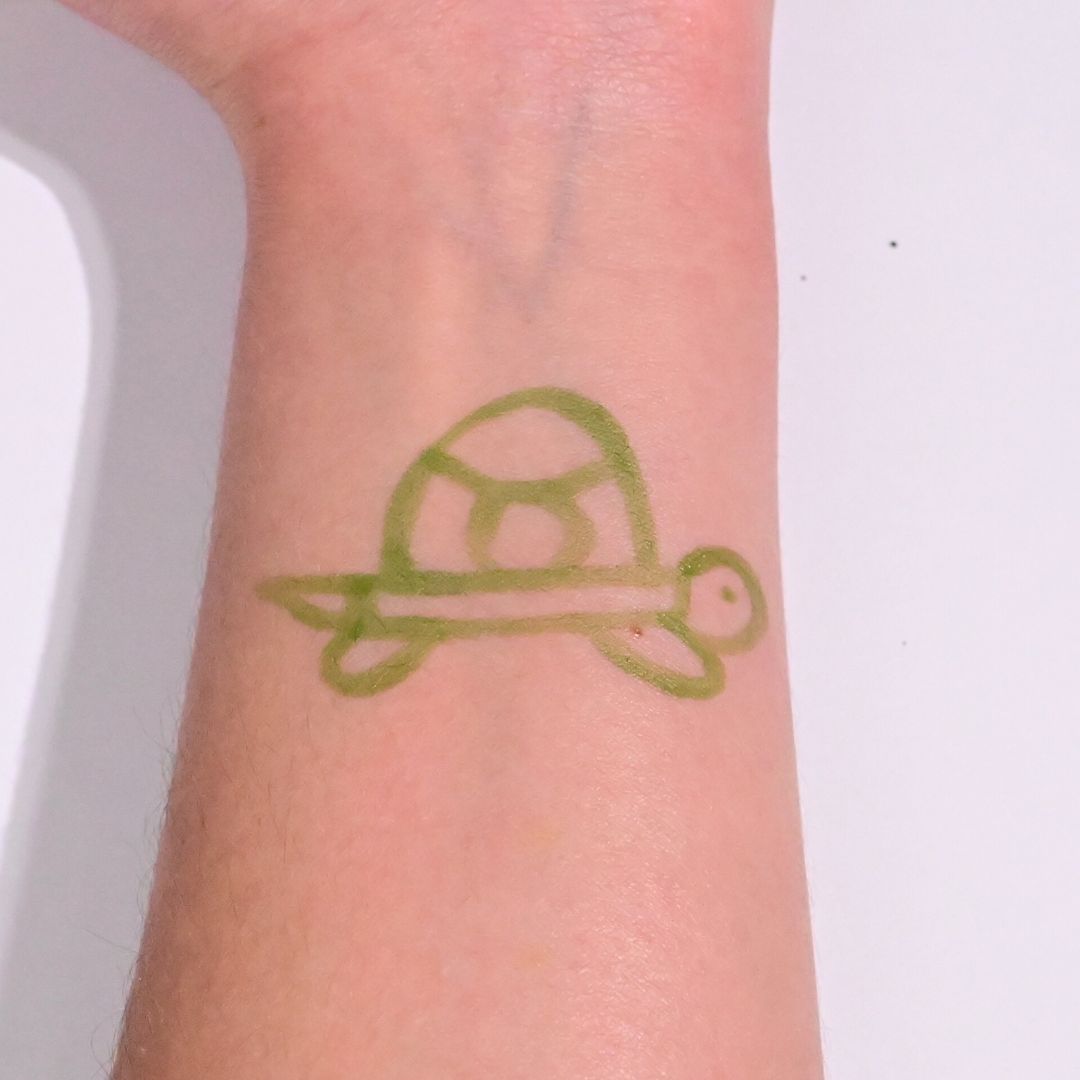 maquillage enfant animaux tortue tattoopen tuto étape 3