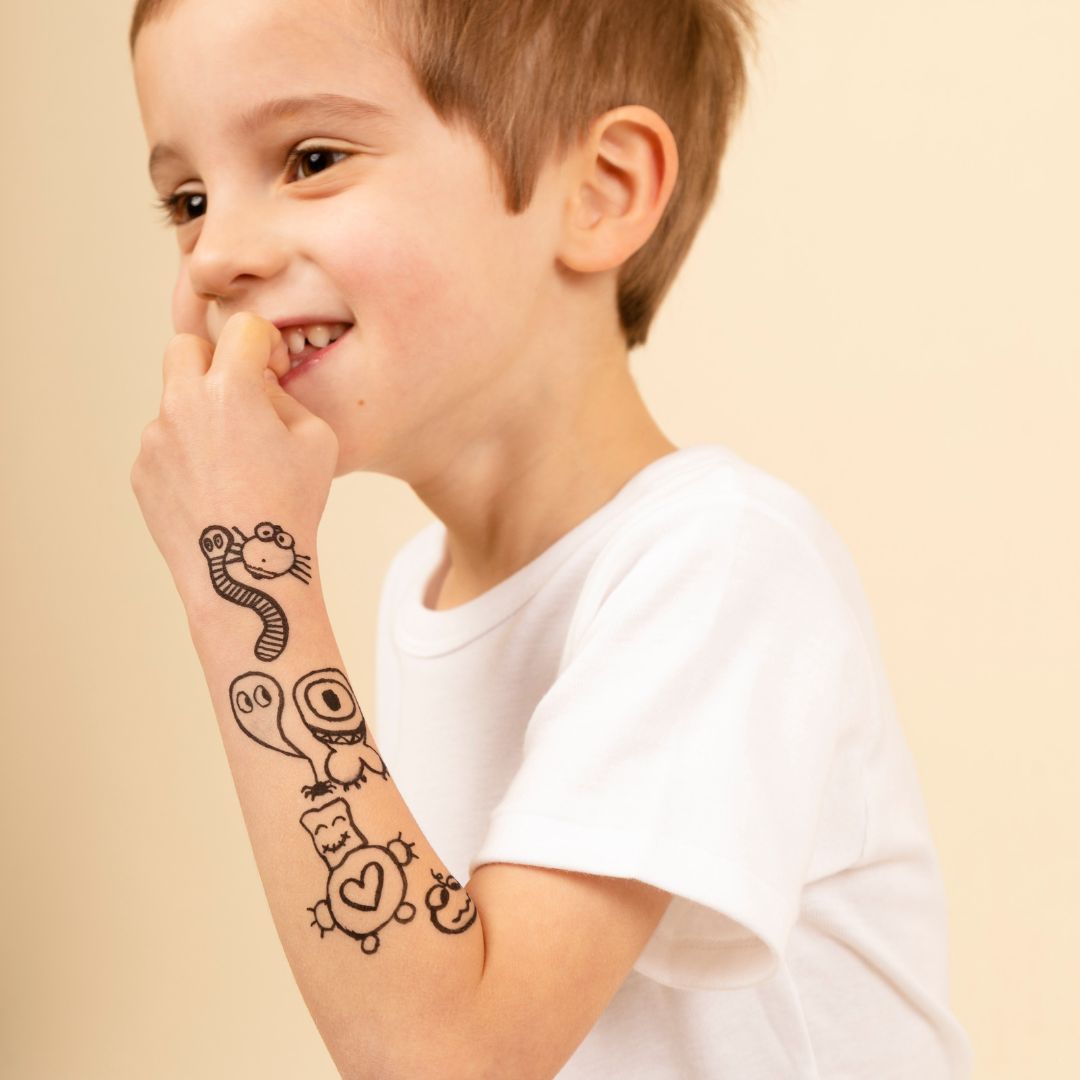 tuto tatouages enfant monstres