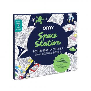 Giant colouring poster Space station OMY