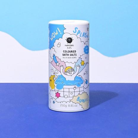 Sels de bain moussants bleus pour bain enfant